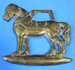 Victorian Era English Horse Brass Standing Draft Horse Antique 1890-1900