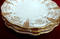 Salad Plates 3 Royal Crown Derby England Antique Gold Set Of 3 1890s Gorgeous
