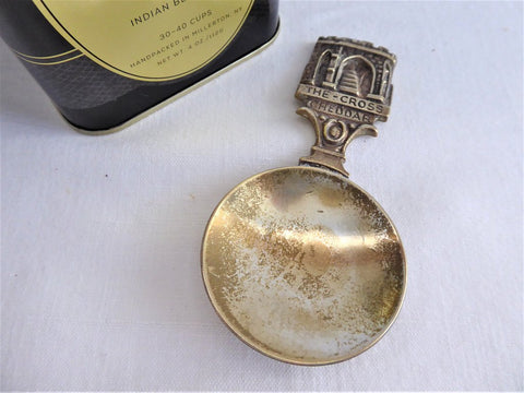 Cheddar England Tea Caddy Spoon Tea Scoop Victorian Souvenir 1890s