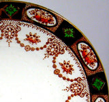 Antique 1890s Imari 10 Inch Dinner Plate England Swags Gold Colclough