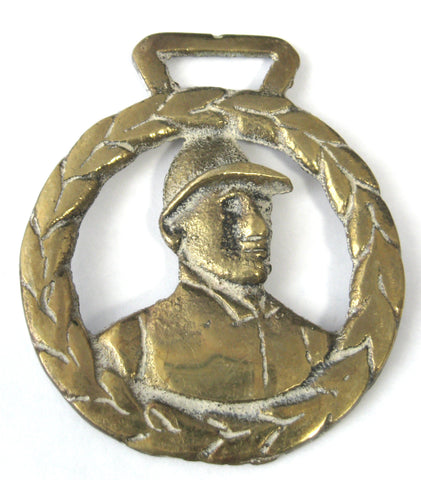 Victorian Era Horse Brass 1890s Famous Jockey Fred Archer
