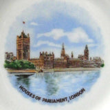 Houses Of Parliament London Souvenir Plate 1890s German Hand Colored