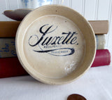 Victorian Era Luxette Advertising Dish Antique English Crock Soap Dish Coaster 1890s