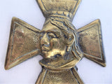 Victorian Horse Brass Queen Victoria Maltese Cross 1890s Cast Brass Harness Ornament