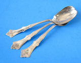 Sterling Silver 3 Teaspoon Scheibler Clematis Silver USA Initial M 1890s French Style