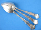 Sterling Silver 3 Teaspoon Scheibler Clematis Silver USA Initial M 1890s French Style