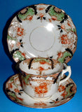 English Imari Cup Saucer Plate Victorian Antique Hudson 1890s Sutherland Edwardian