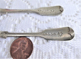 Pair Silver Master Open Salt Spoon Fiddle Pattern Silverplate Victorian 1890s London