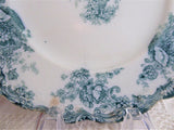 Teal Transferware Plate Wilkinson Arcadia Antique Floral England 8 Inches