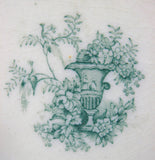 Teal Transferware Plate Wilkinson Arcadia Antique Floral England 8 Inches