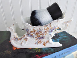 Victorian Rare Figural Shaving Scuttle Mug Sleigh 1890s Transgerware