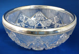Ornate Bowl Hoare Brilliant Crystal Bowl Gorham Sterling Silver Rim Book Piece 1897