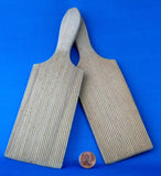 Edwardian Butter Paddles Pair English Corrugated Hands Maple Kitchen Tools 1900 Gadgets