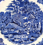 George Jones And Sons Farm Blue Transferware Dinner Plate 10.25 Inches