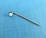 Moonstone Stick Pin Gold Filled Lapel Pin Antique 1900-1910 Edwardian Jabot