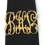Edwardian Pocket Watch Fob Black Ribbon Fancy Initials Art Nouveau 1900