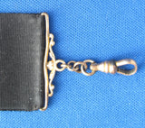Edwardian Pocket Watch Fob Black Ribbon Fancy Initials Art Nouveau 1900