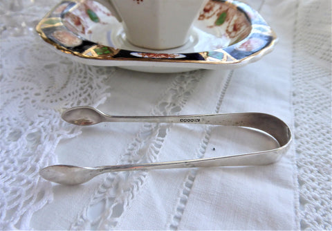 Sugar Tongs English EPNS Small Antique Spoon Ends 1890 Classic Sugar Servers