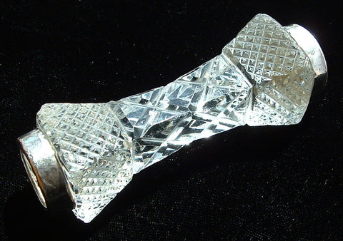 Cutlery Rest Faceted Crystal And Sterling Rings WHS London 1904
