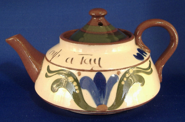 Teapot Mottoware Longpark Duee Av A Cup A Tay 1900 Edwardian Scandy