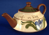 Teapot Mottoware Longpark Duee Av A Cup A Tay 1900 Edwardian Scandy
