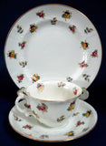 Adderleys Cup And Saucer wWith Plate Spray 96 Roses Pansy Chintz 1910s