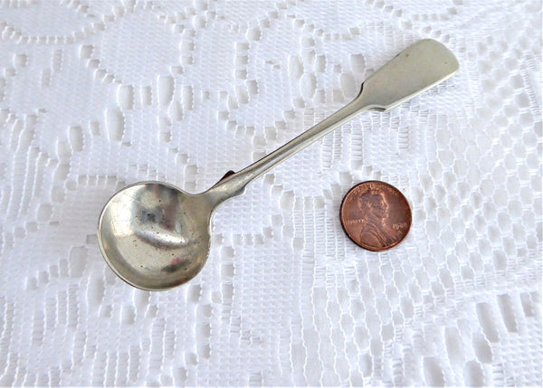 Edwardian Mustard Spoon Master Salt Spoon 1910s Birmingham Silverplate
