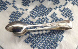 Sugar Tongs English Floral Spoon Ends EPNS Vintage 1920-1930s No Monogram