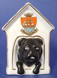 Shelley Crested China Dog House Black Watch Pun Edwardian 1900-1910s
