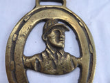 Edwardian Horse Brass Famous Jockey Fred Archer 1910 Horseshoe