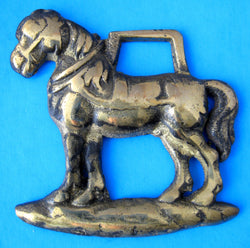 Horse Brass Standing Draft Horse English Souvenir Pub Edwardian 1910-1920s