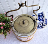 Imari Biscuit Barrel Cookie Jar Gold Overlay Cobalt Blue 1915-1918