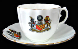 Crested China Cup And Saucer Manchester Birks Rawlins 1920s Souvenir Teacup