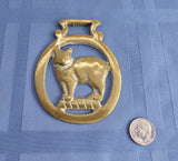 Manx Cat Horse Brass England Isle Of Man Symbol 1920s Harness Ornament