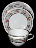Shelley England Cup Saucer Plate Rose Lace Bute Shape 1920s Teacup Trio