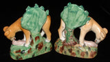 Staffordshire Dog Pair Hounds Ceramic Hand Painted 1920s Nostalgic Decor
