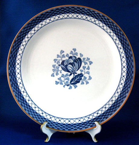 Ironstone Dinner Plate Blue Transferware Sandown 1920s Floral Phillips
