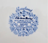 Blue Transferware Plate Homeland Grindley England Ironstone 10 Inch Dinner
