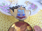 Tea Caddy Spoon 1930s Minehead Devon Brass Clock Bowl Enamel Shield Teapot Finial