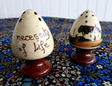 Mottware Salt And Pepper Torquay Devon Motto Egg Shape 1920s