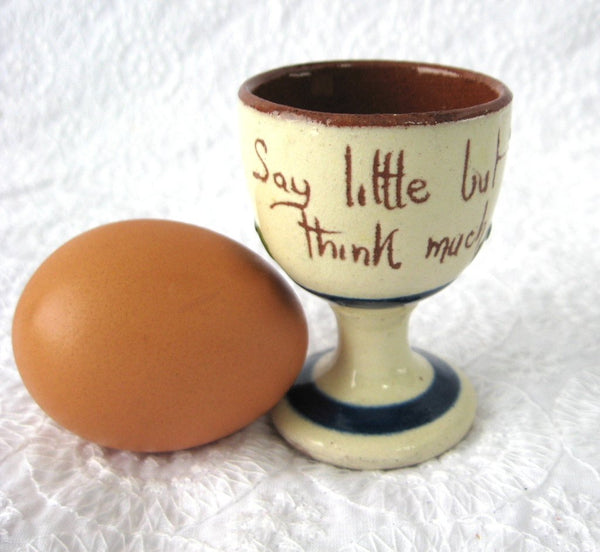 Mottoware Egg Cup Motto Say Little Think Much 1920s England Mottow Ware Devon