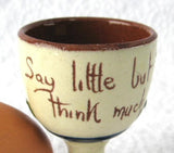 Mottoware Egg Cup Motto Say Little Think Much 1920s England Mottow Ware Devon