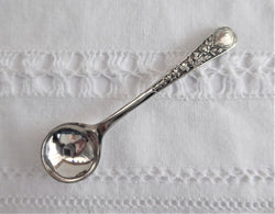United Kingdom Symbols Salt Spoon Mustard Silver Plate 1930s Fancy Handle No Mono