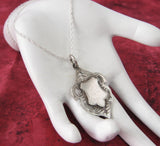 English Watch Fob Necklace Sterling Silver Medal HMS Excellent Ship Cricket 1925