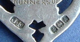 English Watch Fob Necklace Sterling Silver Medal HMS Excellent Ship Cricket 1925