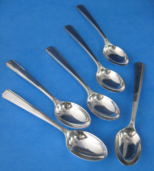 Sterling Silver Coffee Spoons Art Deco England Set Of 6 Hallmarked 1938 Sheffield