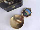 Buckfast Abbey England Tea Caddy Spoon Tea Scoop Enamel Shield Souvenir 1930