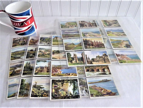 Vintage Trading Cards Set of 48 Holidays In Britain Churchman 1930s Cigarette