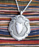 Watch Fob Necklace English Hallmarked Sterling Silver 1935-6 Fob Pendant Sterling Chain
