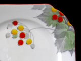 Shelley Art Deco Bread Plate Regent Berries Orange Trim 1930s Hand Colored
